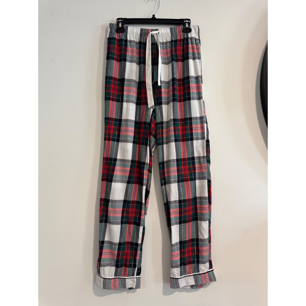 Christmas Victoria's Secret Plaid Pajama Pants Womens Small Red Green Shimmer